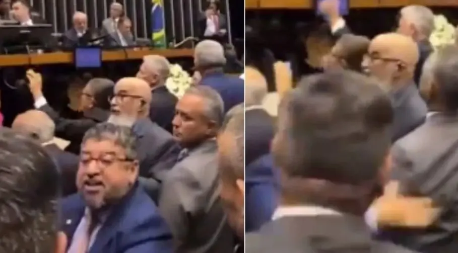 Imagem da notícia: Deputado dá tapa em colega durante promulgação da reforma tributária no Congresso