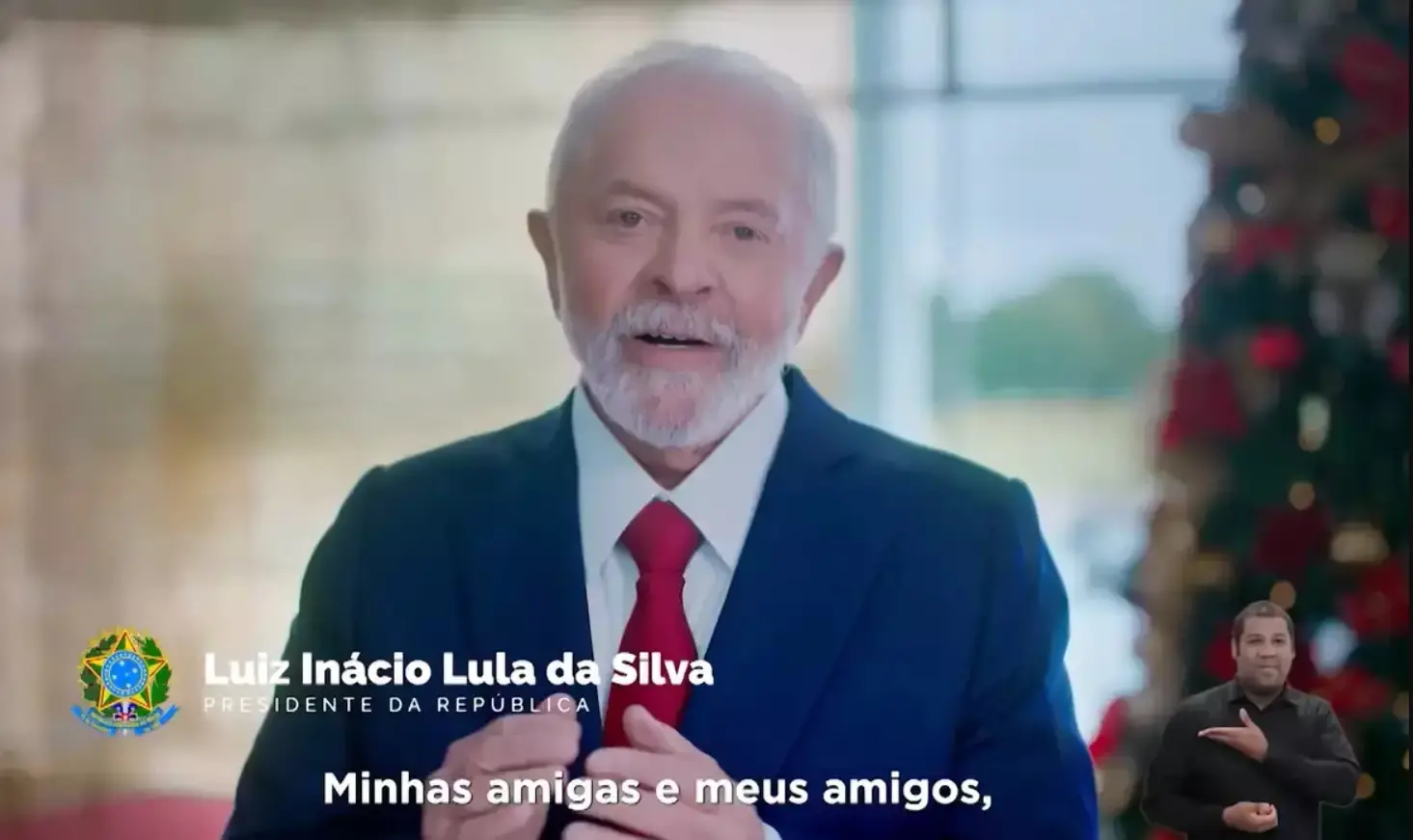 Imagem da notícia: Em pronunciamento, Lula prega união entra famílias brasileiras