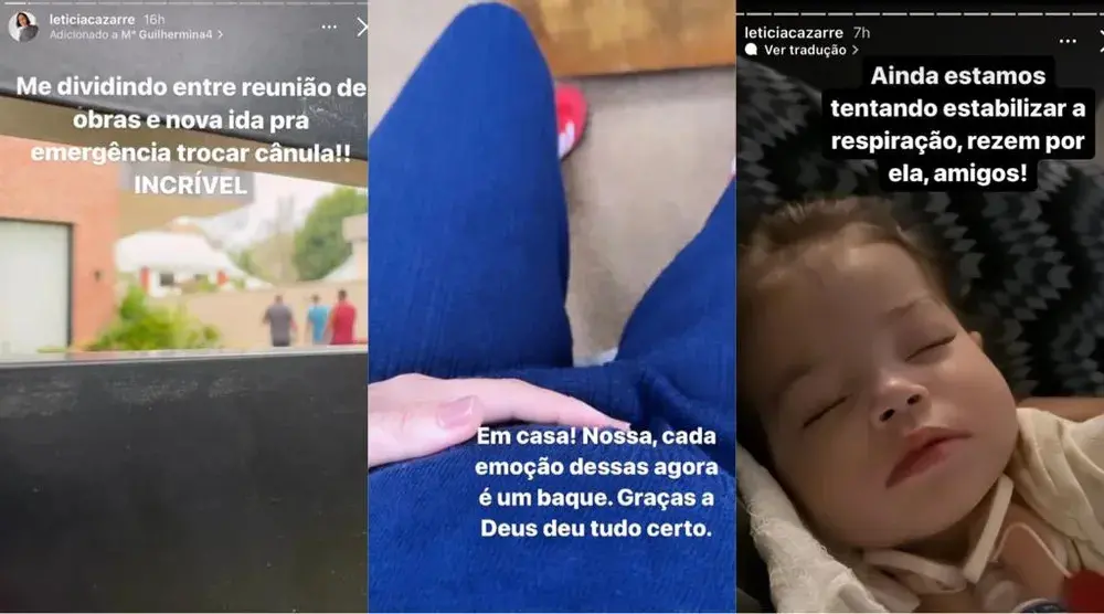 Imagem da notícia: Letícia Cazarré relata emergência com a filha no hospital: 'Rezem por ela'