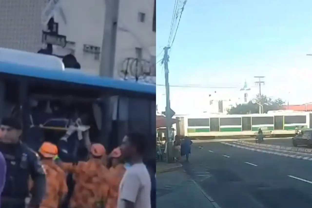 Imagem da notícia: Colisão entre trem do Metrofor e topic deixa passageiros feridos em Fortaleza