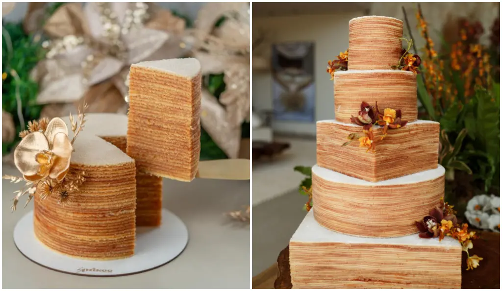 Imagem da notícia: Da mesa do café a festas de casamento, bolo de rolo vira tendência em eventos de Fortaleza