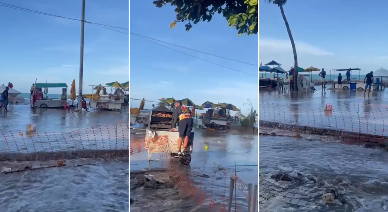 Imagem da notícia: Da fase da lua a ondas 'swell': entenda fenômenos que causaram invasão do mar na Praia de Iracema