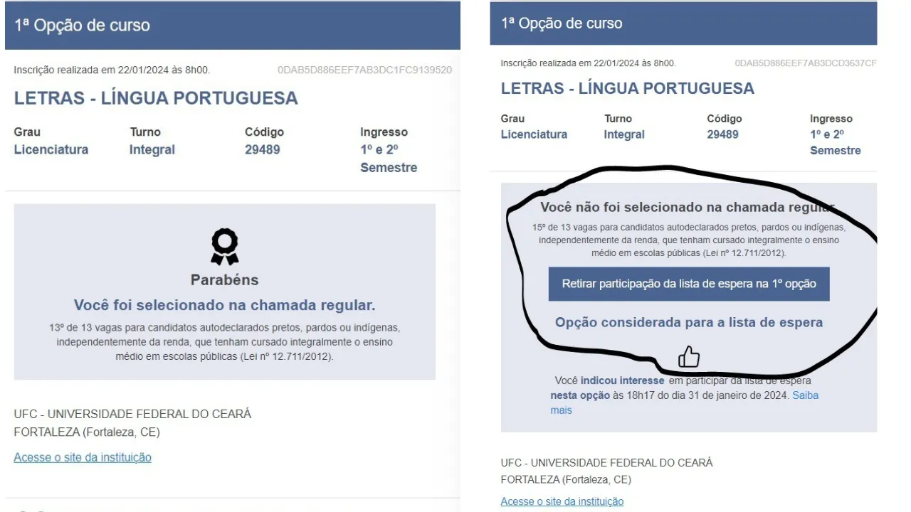 Anthony fez o registro da aprovação e, na sequência, do nome fora da lista