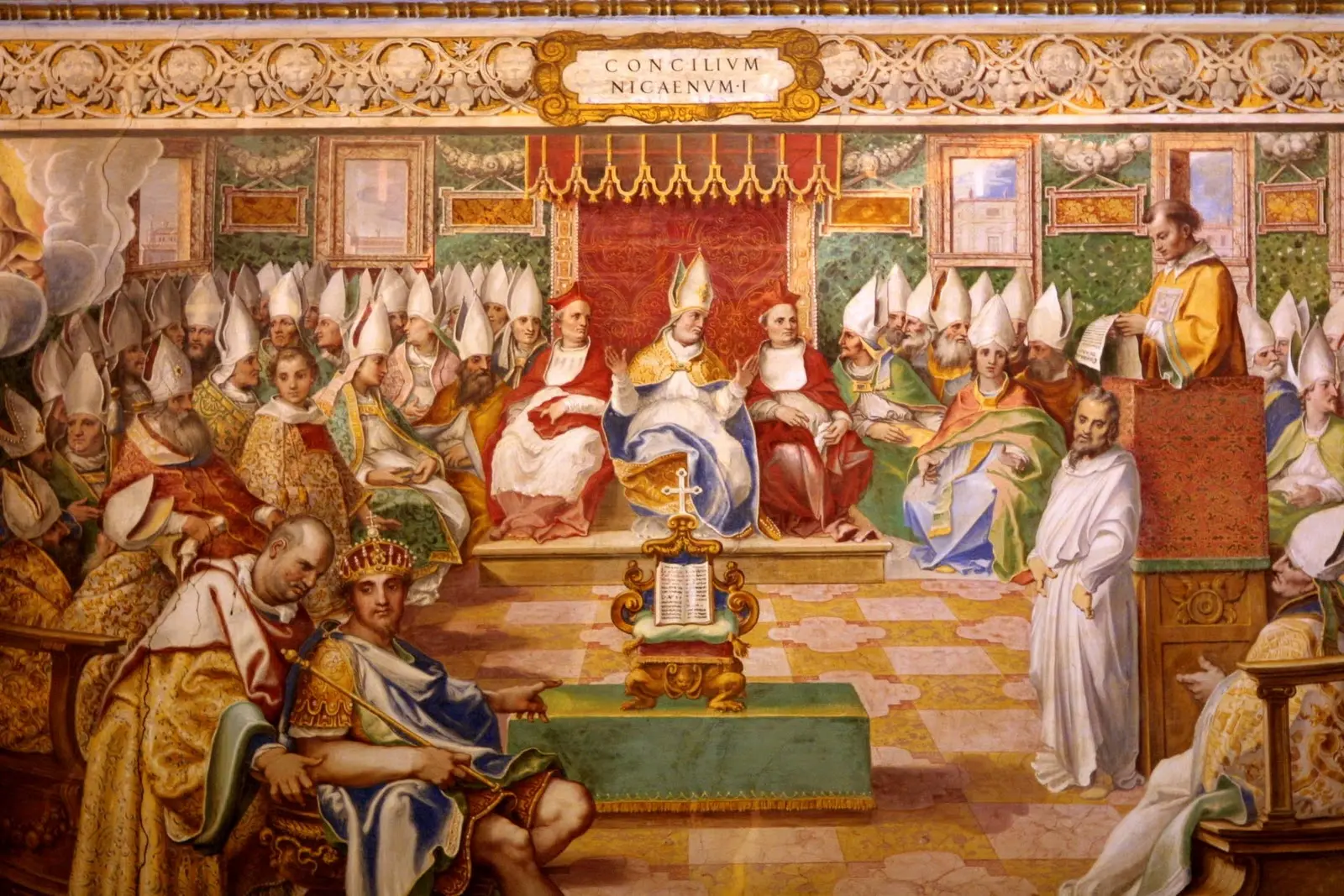 Pintura de imagem antiga do Concílio de Nicéia