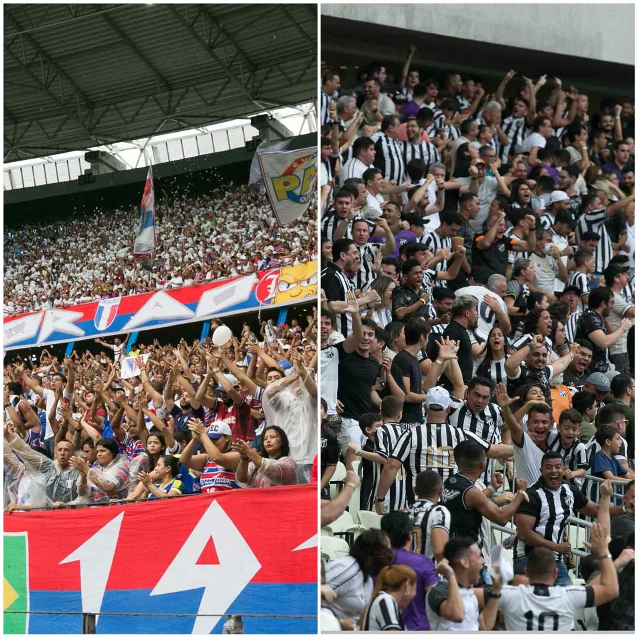 As torcidas de Fortaleza e Ceará