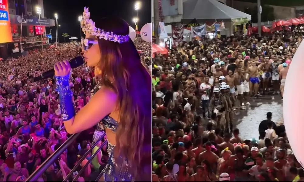Imagem da notícia: Anitta interrompe trio no Carnaval de Salvador após ver confusões: ‘polícia, pega o safado'