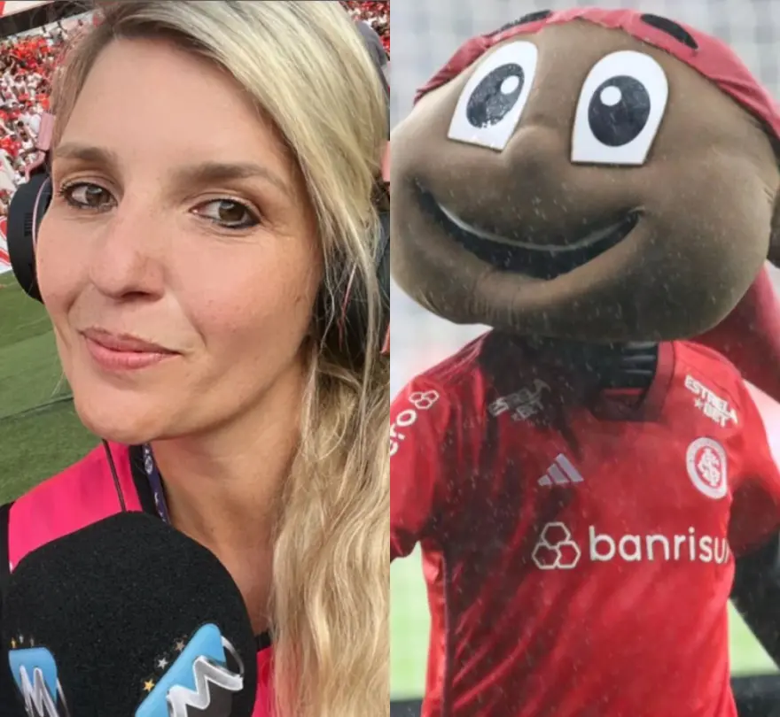 Imagem da notícia: Repórter denuncia mascote do Internacional por assédio durante partida; entenda