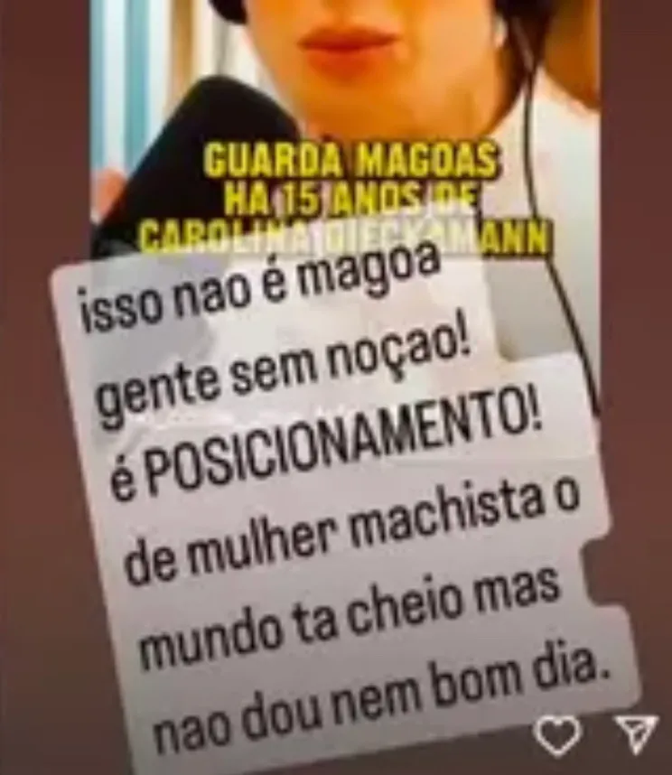 Publiação de Piovanni sobre a briga com Carol