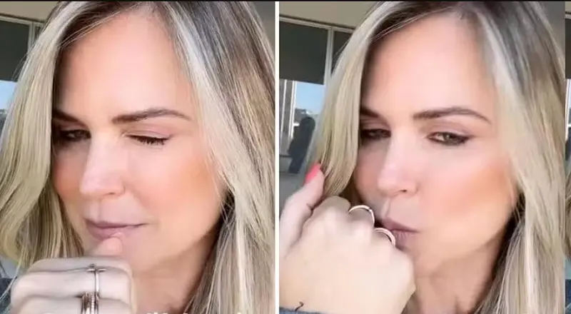 Imagem da notícia: Após anunciar separação de Julio César, Susana Werner aparece beijando aliança de casamento