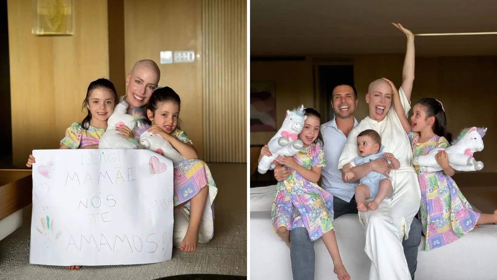 Imagem da notícia: Fabiana Justus recebe alta após transplante de medula e ganha homenagem das filhas: 'Te amamos'