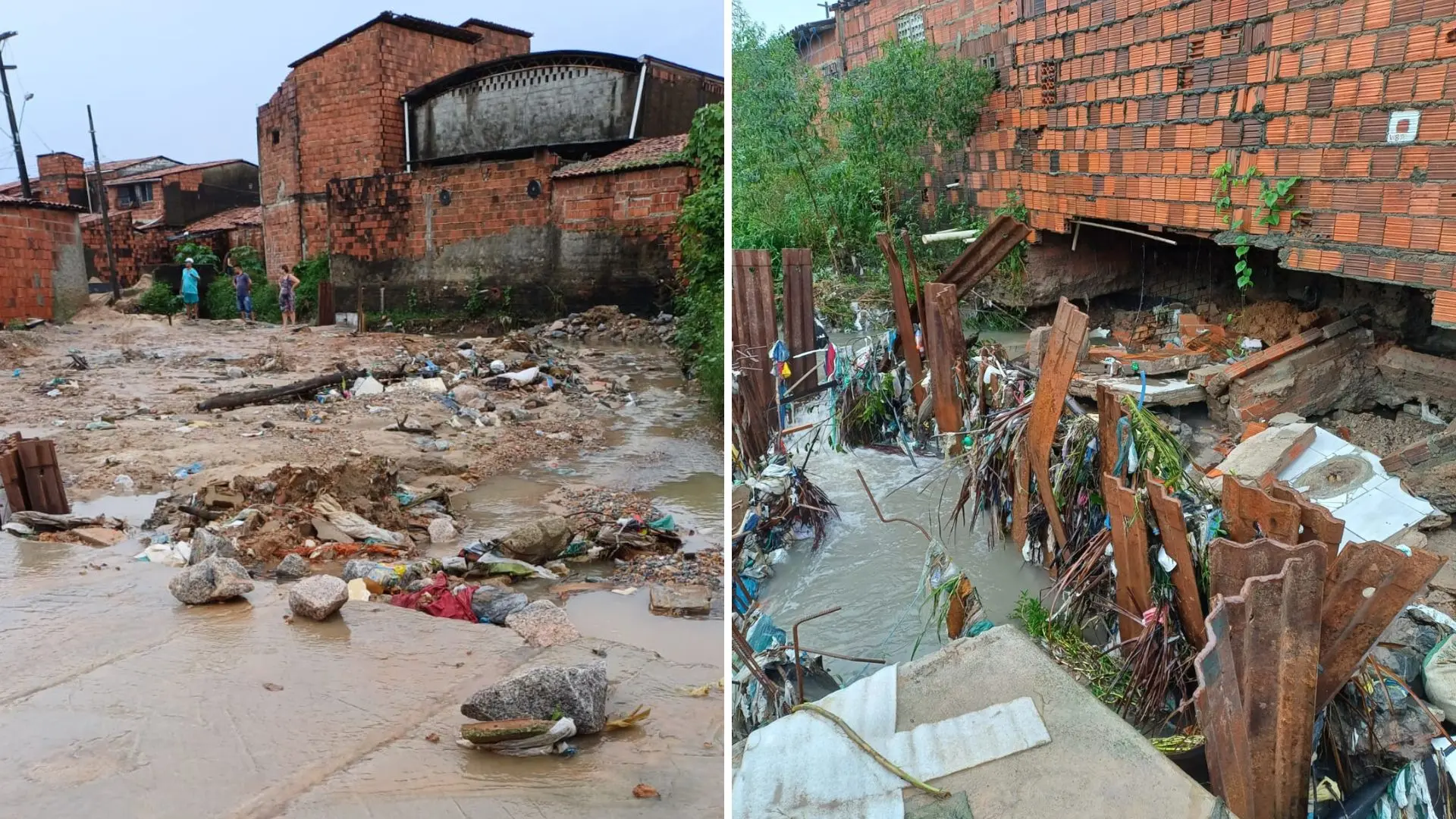 Imagem da notícia: Duas casas desabam e sete ficam interditadas no Conjunto Palmeiras após chuvas em Fortaleza