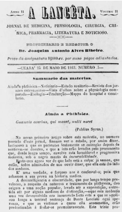 Registro da revista Lancêta, criada pelo cearense