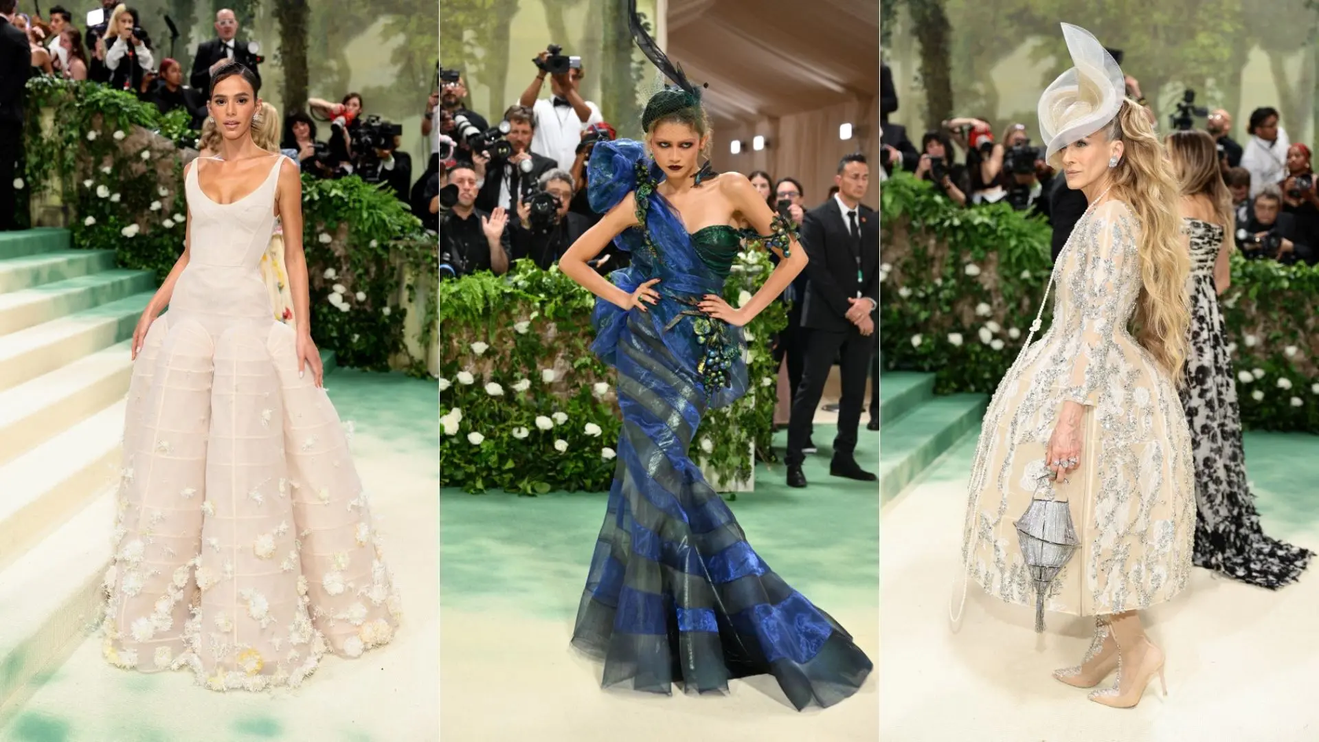 Imagem da notícia: Atriz Bruna Marquezine chega ao Met Gala pela primeira vez; veja looks dos famosos