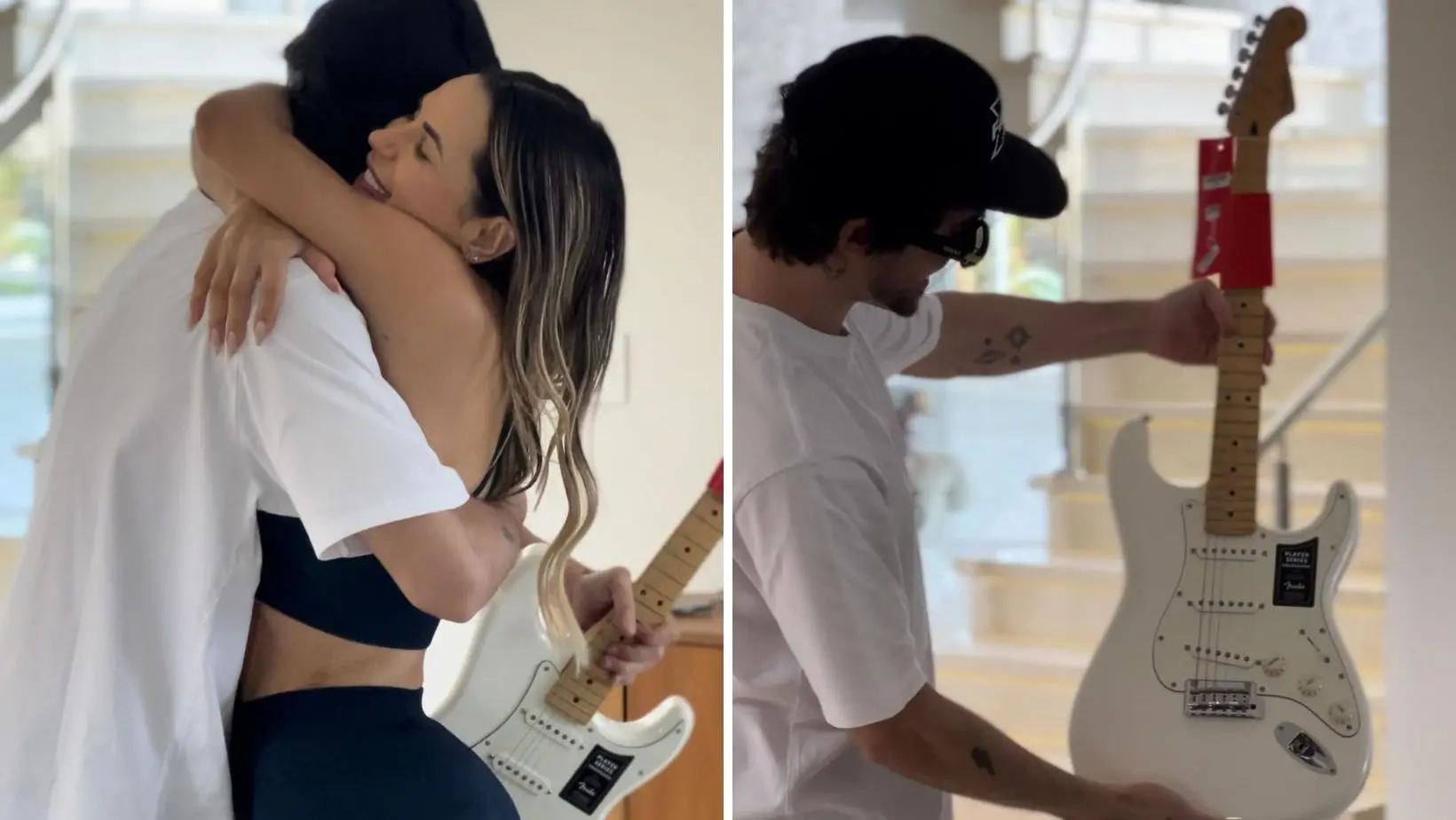 Imagem da notícia: Deolane Bezerra esclarece que ela e Fiuk são somente amigos e o presenteia com guitarra