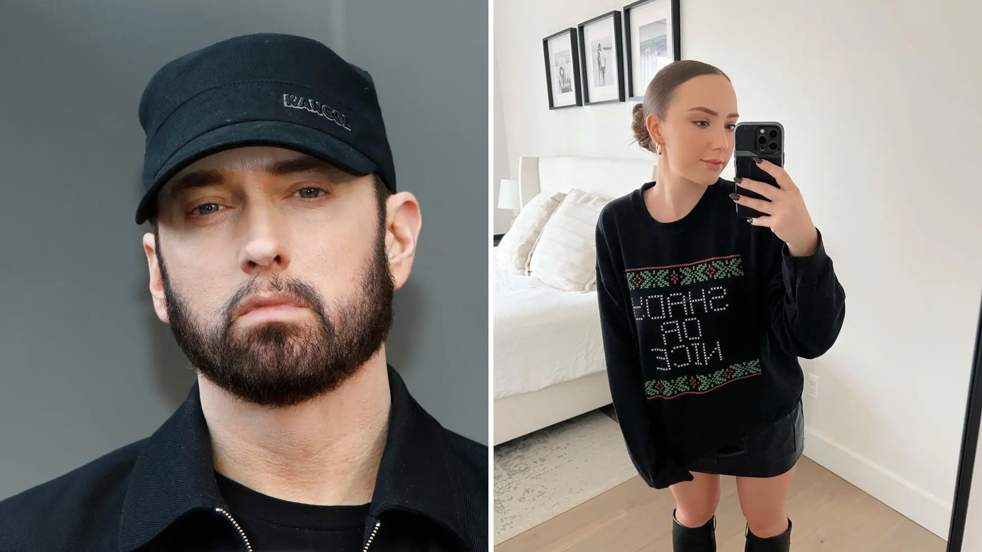 Imagem da notícia: Filha de Eminem se casa e expressão de rapper em foto repercute na web