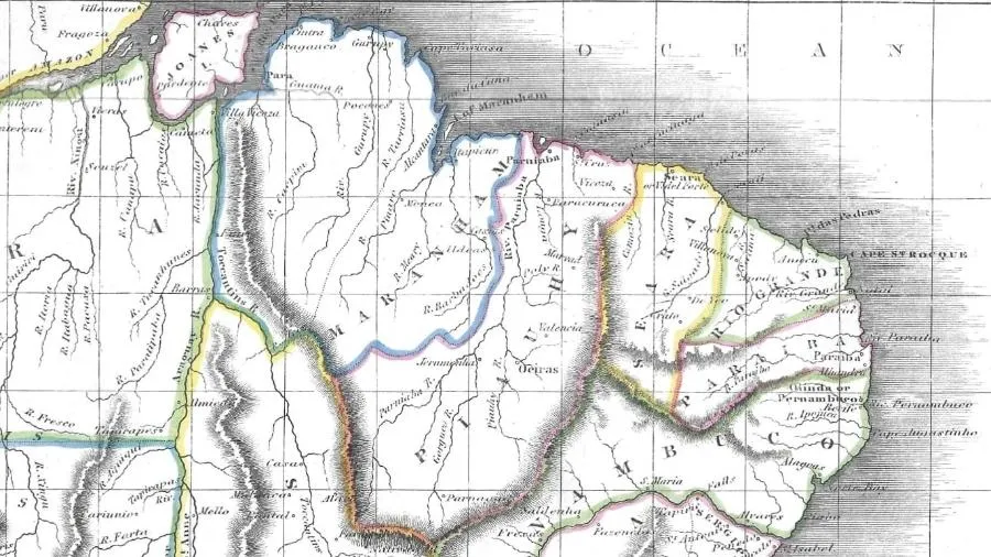 Mapa apresentado pelo PI para mostrar que as serras da região são o ponto de divisão entre os estados.