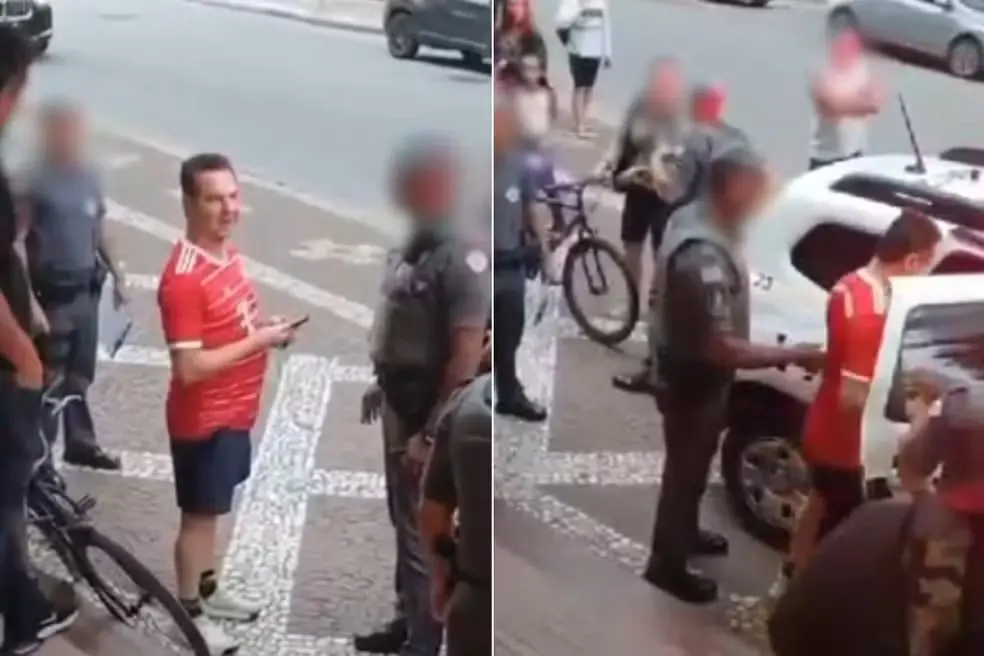 Imagem da notícia: Preso por matar idoso com 'voadora' se joga no chão e pede desculpas na reconstituição do crime