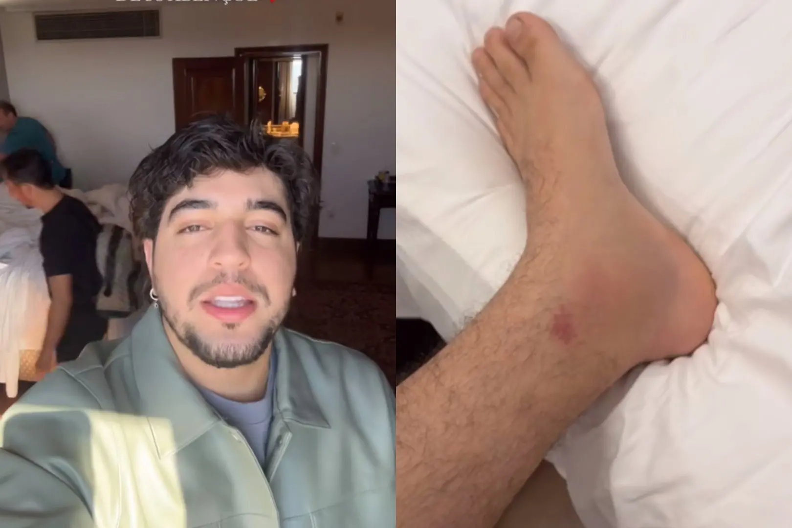 Imagem da notícia: Nattan é atingido por celular em show e fica com pé machucado; assista