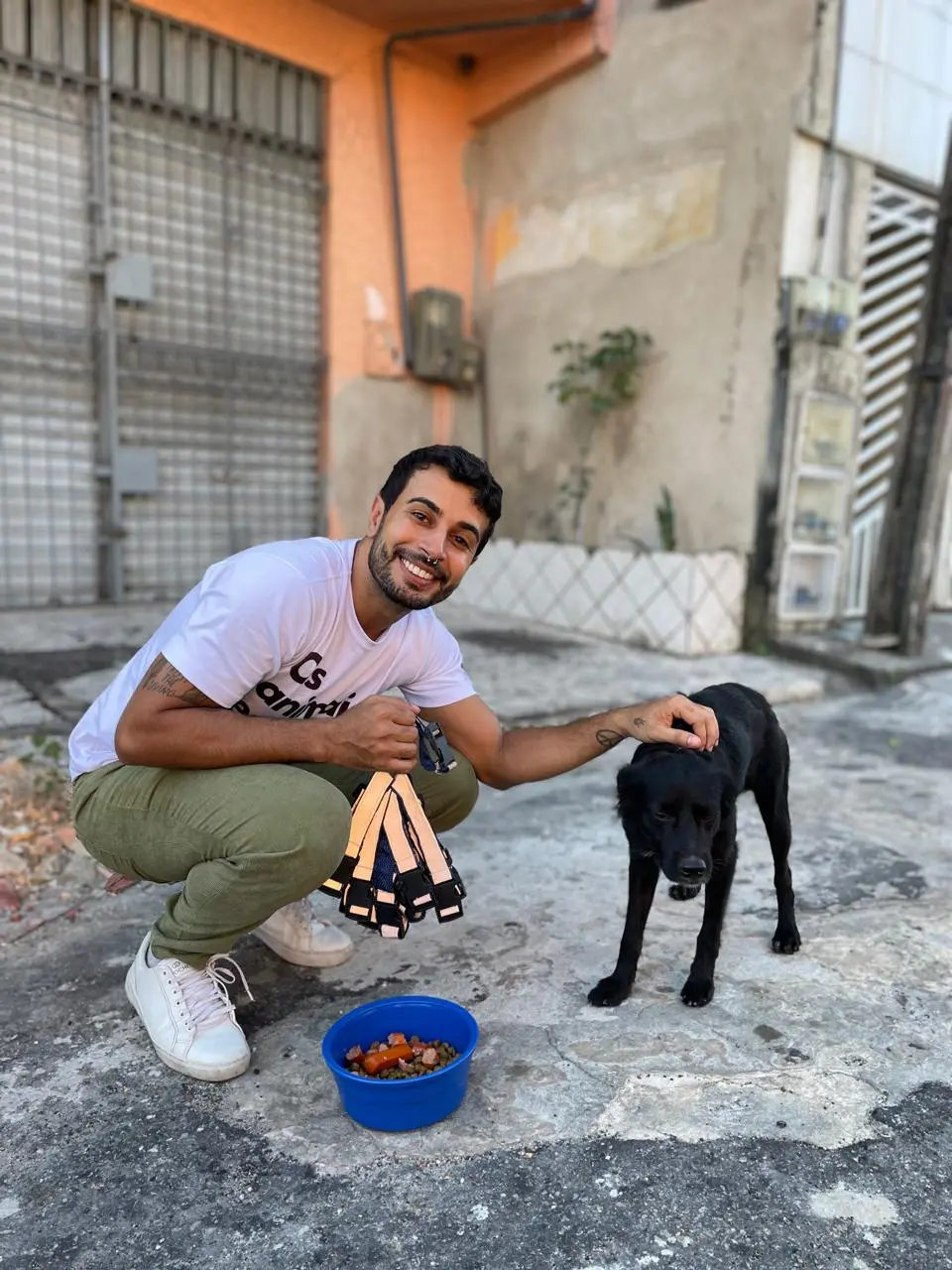Distribuição de coleiras reflexivas para cachorros