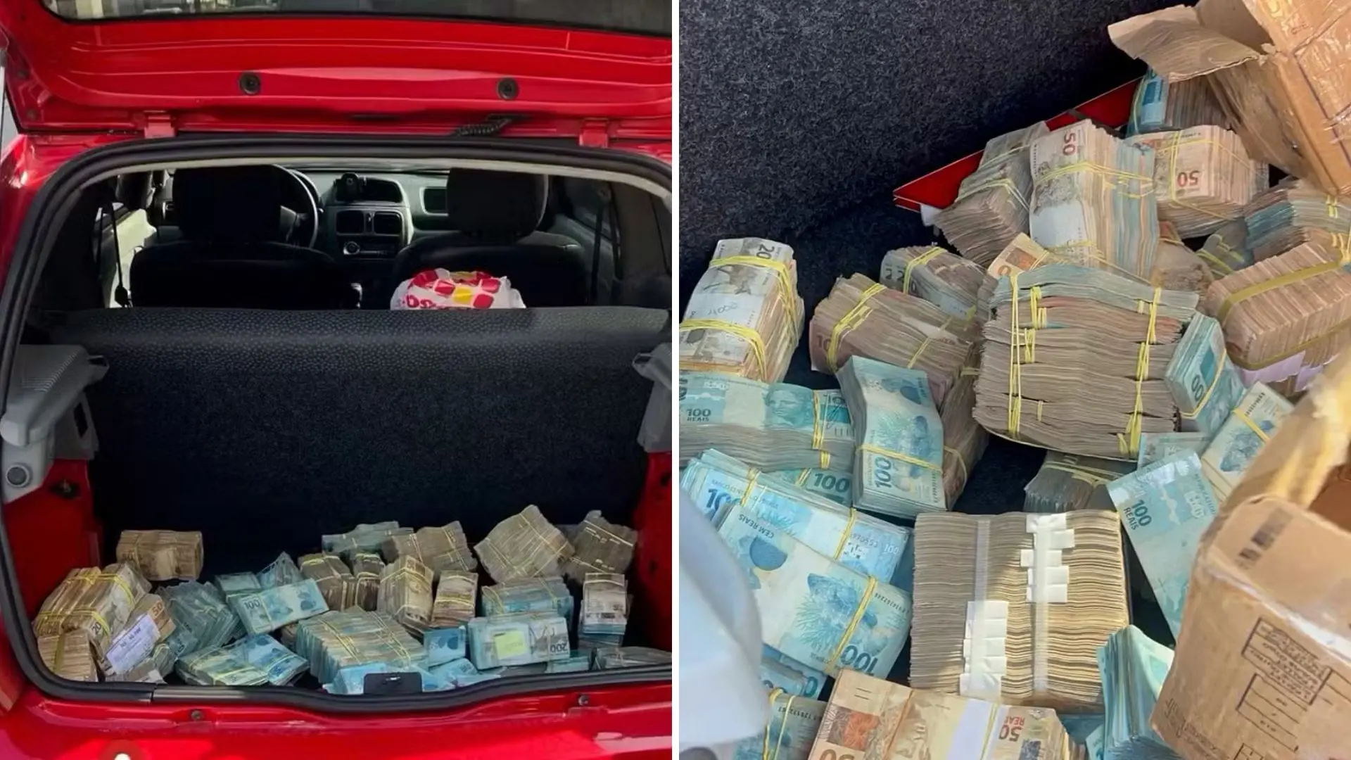 Carro abandonado com R$ 1 milhão