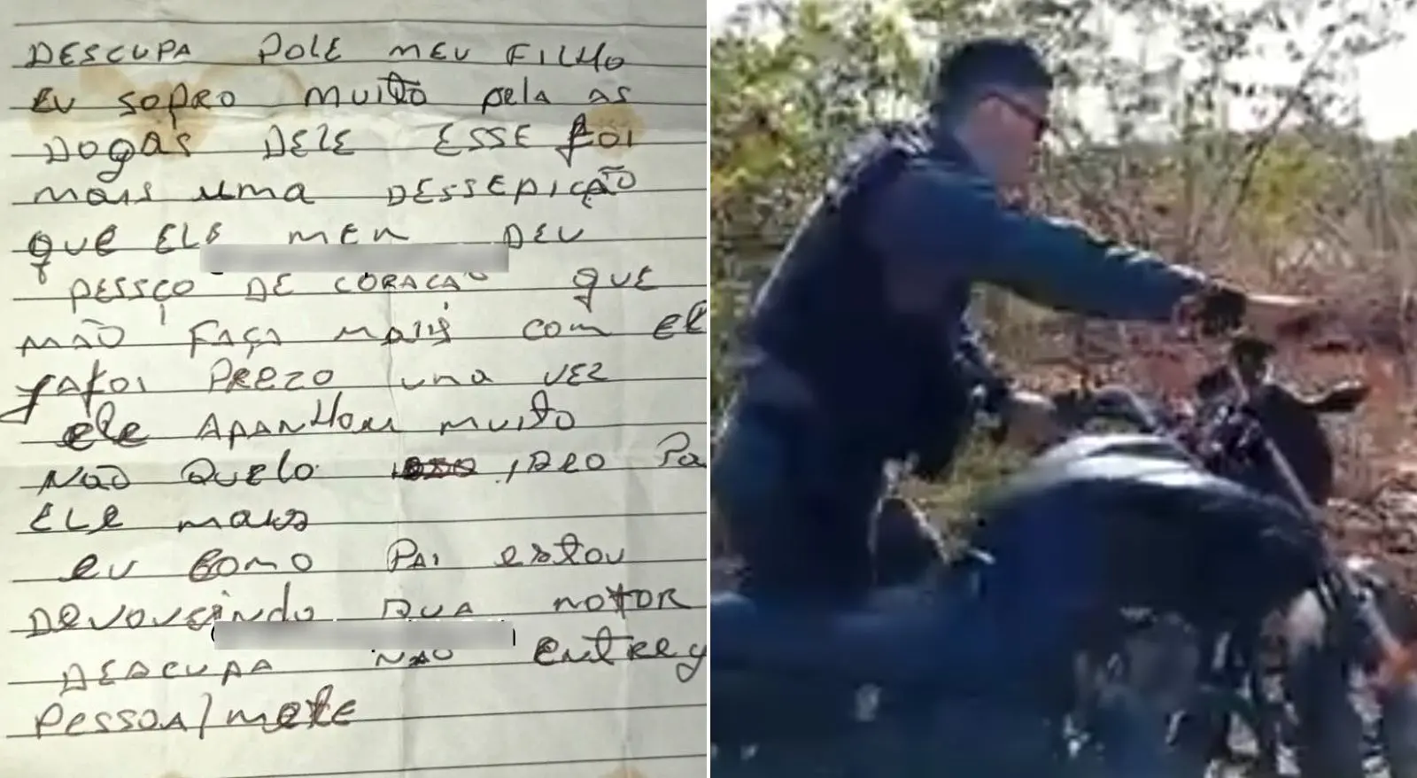 Imagem da notícia: Pai de suspeito devolve motocicleta roubada e deixa bilhete, em Camocim: 'Desculpa pelo meu filho'