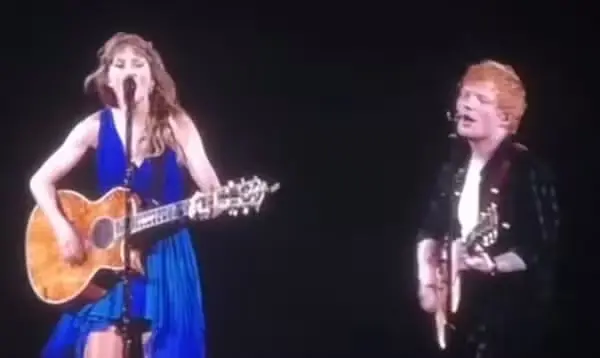Imagem da notícia: De surpresa, Ed Sheeran canta com Taylor Swift durante show em Londres