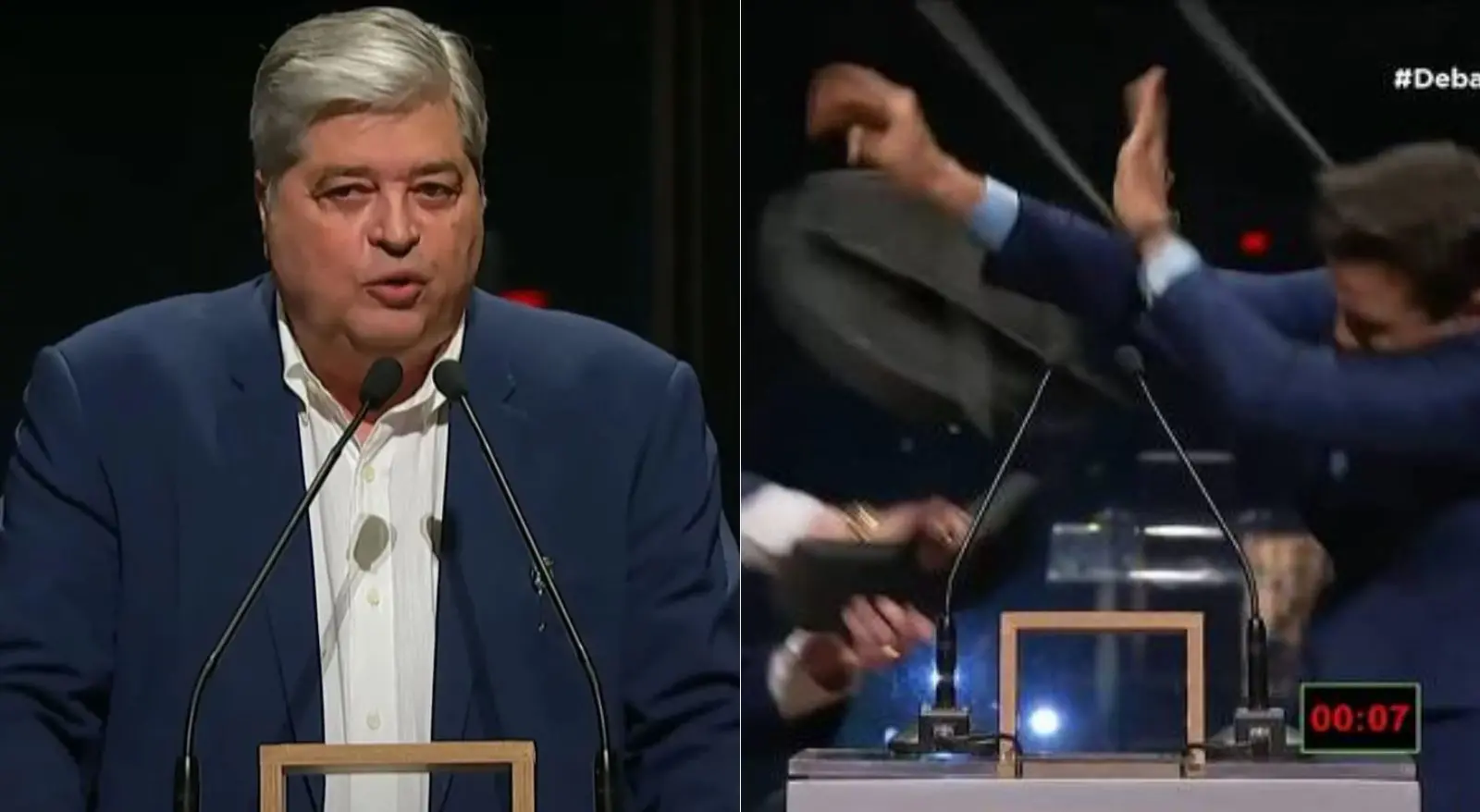 Imagem da notícia: Datena agride Pablo Marçal ao vivo durante debate eleitoral em São Paulo; veja vídeo