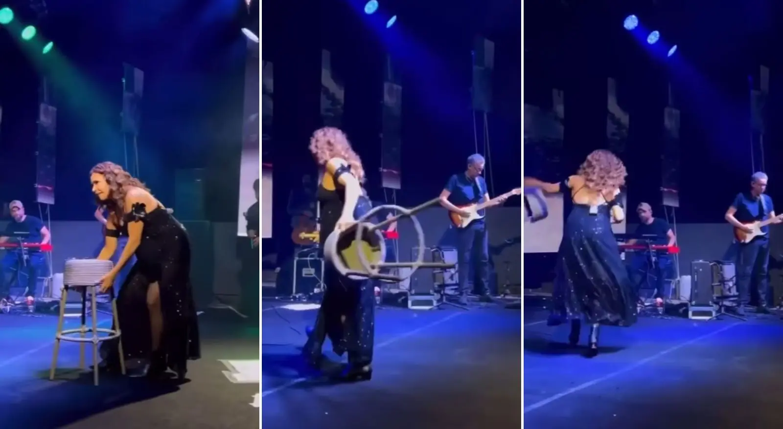 Imagem da notícia: Daniela Mercury joga banco em show e é criticada por empresária: 'Arremessou como se lixo fosse'