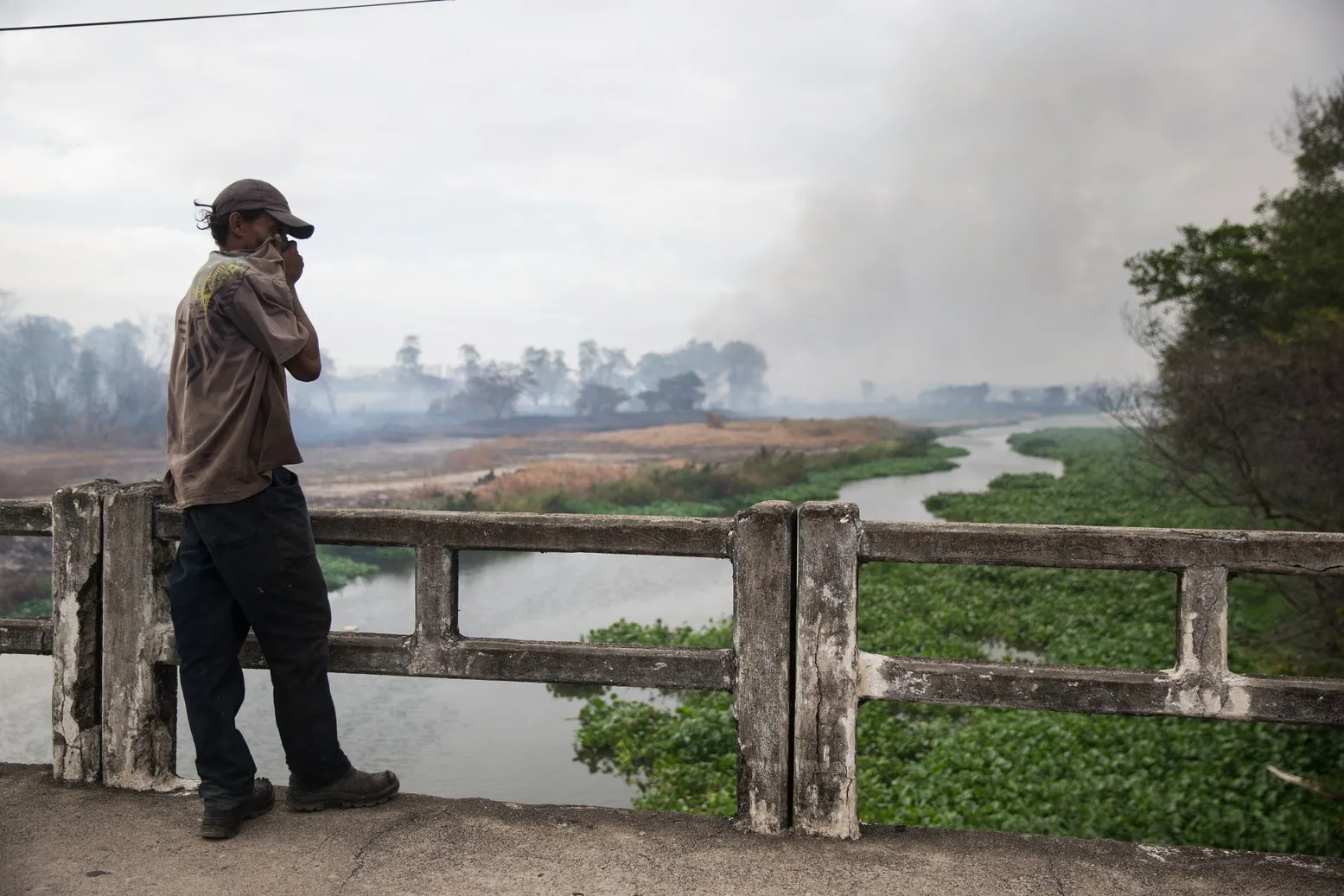 Poluição após incêndio no Parque do Cocó, em Fortaleza, em 2021