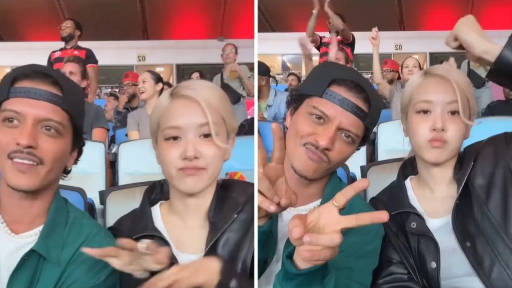 Imagem da notícia: Bruno Mars e Rosé, da banda Blackpink, postam foto no Maracanã em dia de clássico Fla x Flu