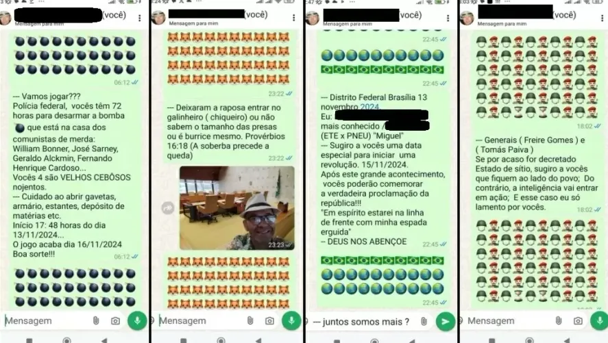 Mensagens enviadas pelo dono de carro que explodiu em Brasília