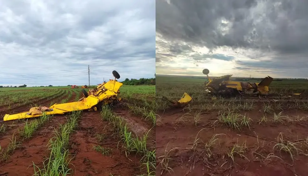 Imagem da notícia: Piloto morre após avião bater contra fiação de alta tensão em Goiás