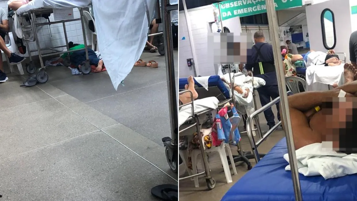 Hospital registrou pacientes dormindo em papelões no chão e 