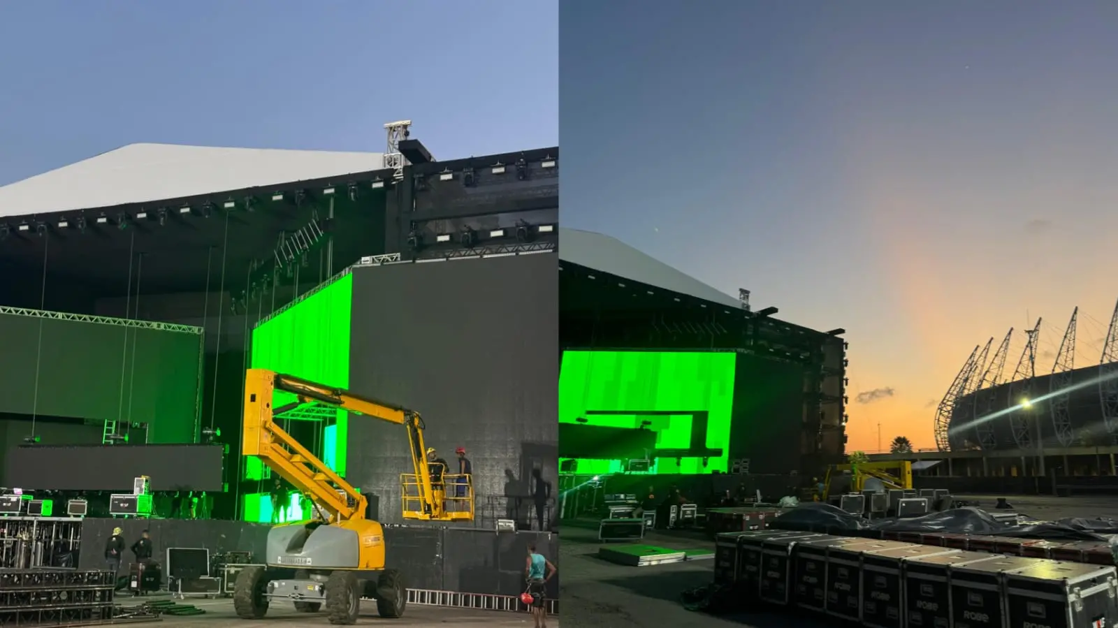 Estrutura de DVD de Solange Almeida ganha formas ao lado da Arena Castelão