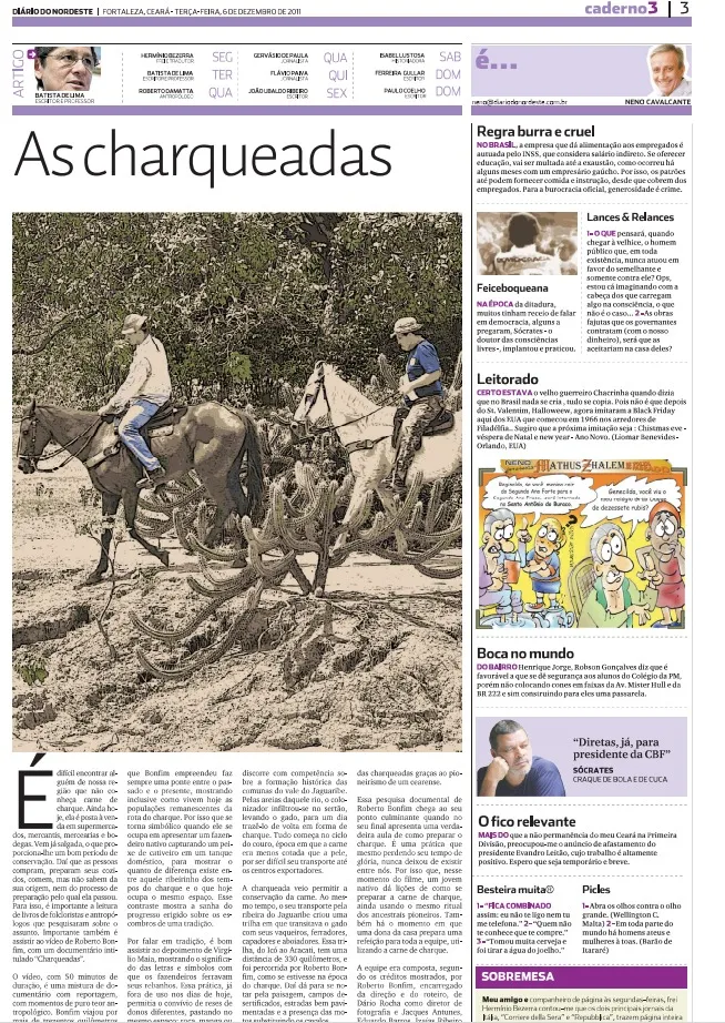 Matéria de 6 de novembro de 2011, no Jornal Diário do Nordeste