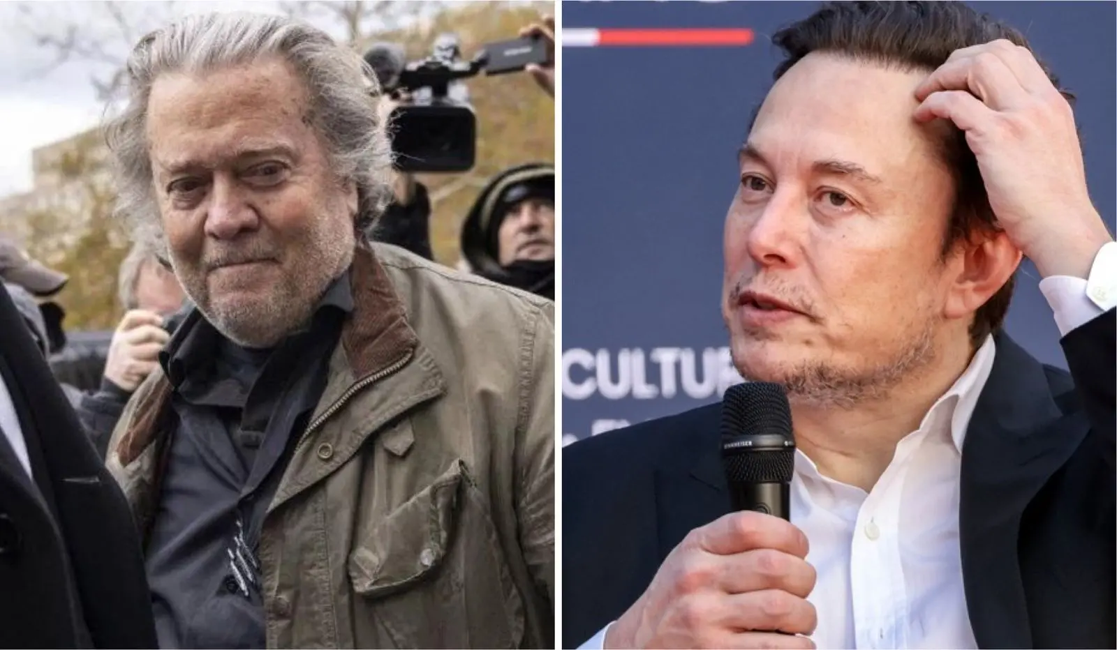 Imagem da notícia: Steve Bannon, ex-conselheiro de Trump, chama Elon Musk de 'racista' e 'mau' e promete afastá-lo da Casa Branca