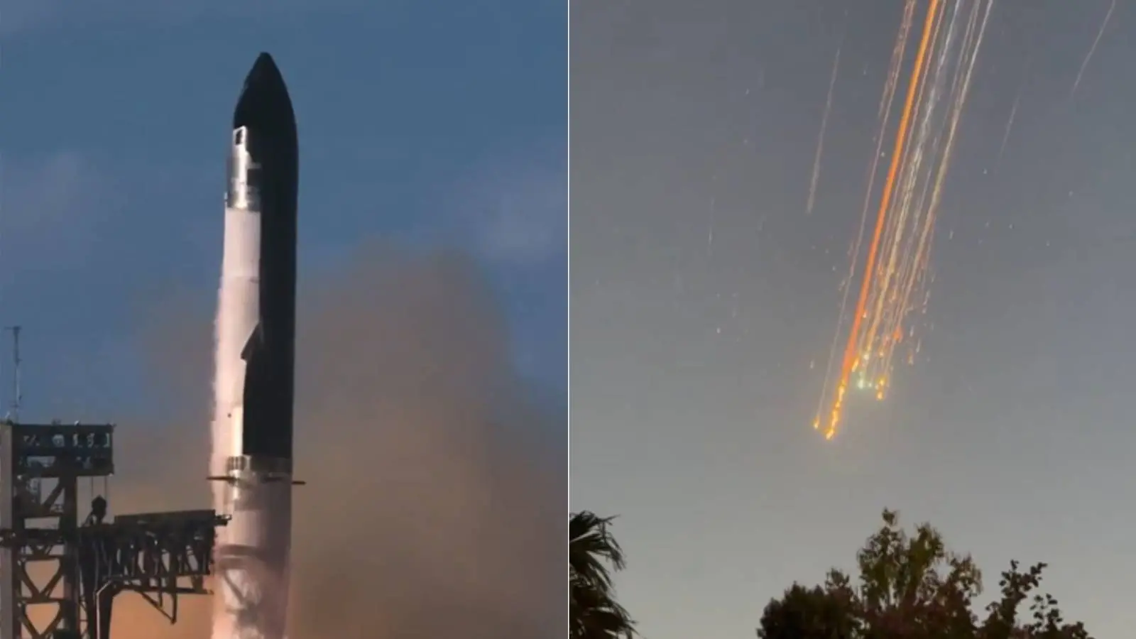 Imagem da notícia: Starship da SpaceX explode no espaço e força desvio de rotas de aviões no Atlântico; veja vídeo