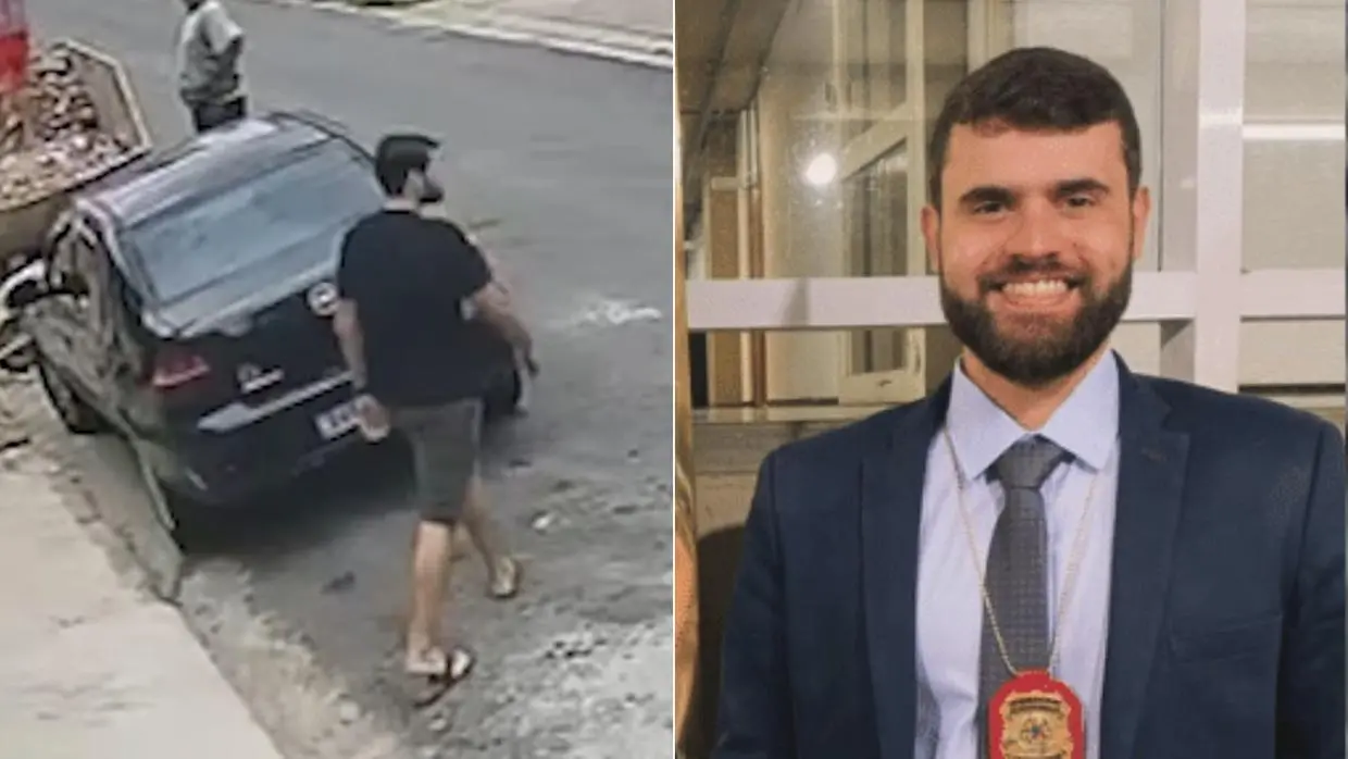 Imagens do delegado pernambucano Josenildo Moura Jr, morto durante uma tentativa de assalto em São Paulo.