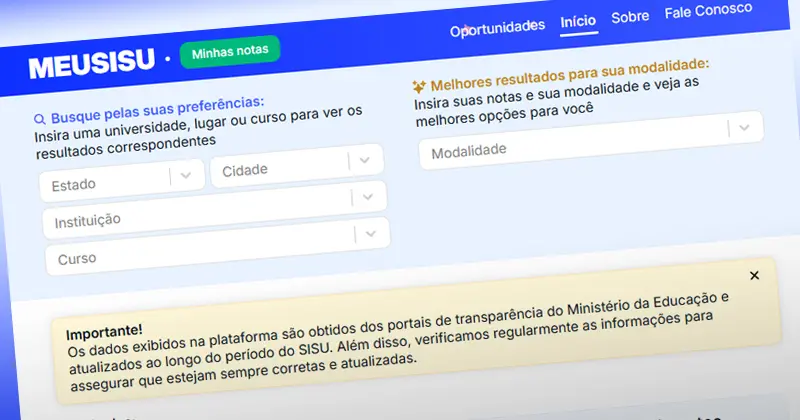 Imagem da notícia: Plataforma da USP ajuda a calcular melhores chances de aprovação no Sisu; veja como acessar