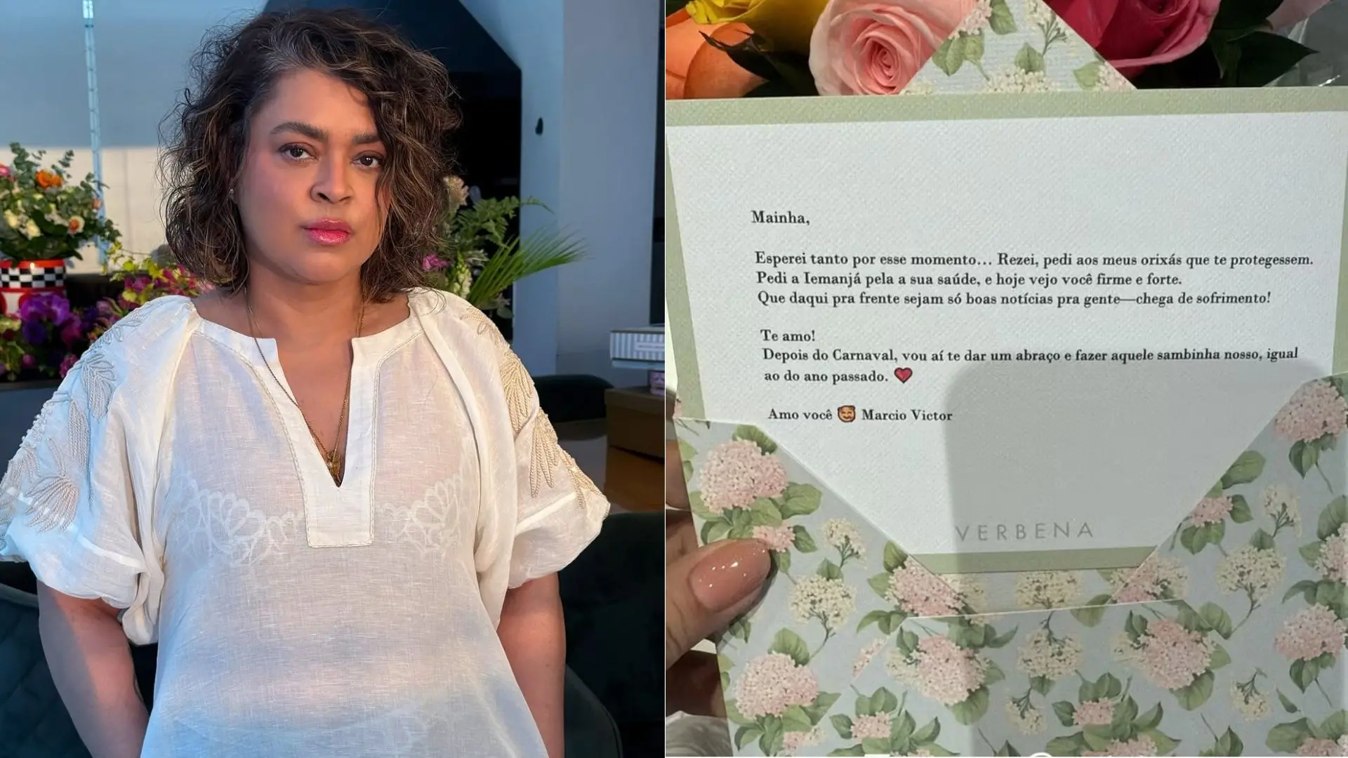 Imagem da notícia: Preta Gil celebra presente de ex-namorado após receber alta