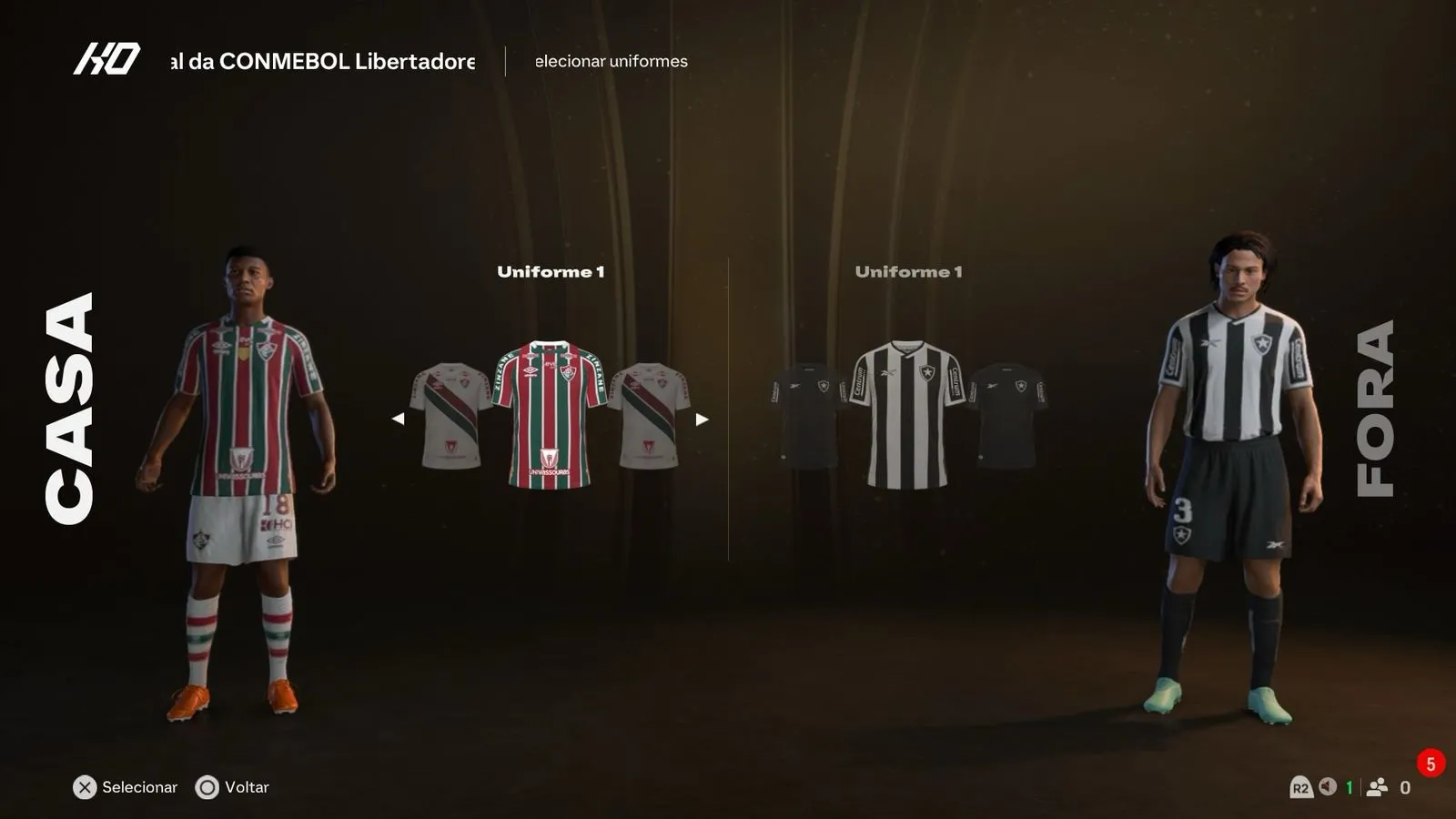 No EA FC, os uniformes são originais, mas os atletas são genéricos desde 2019