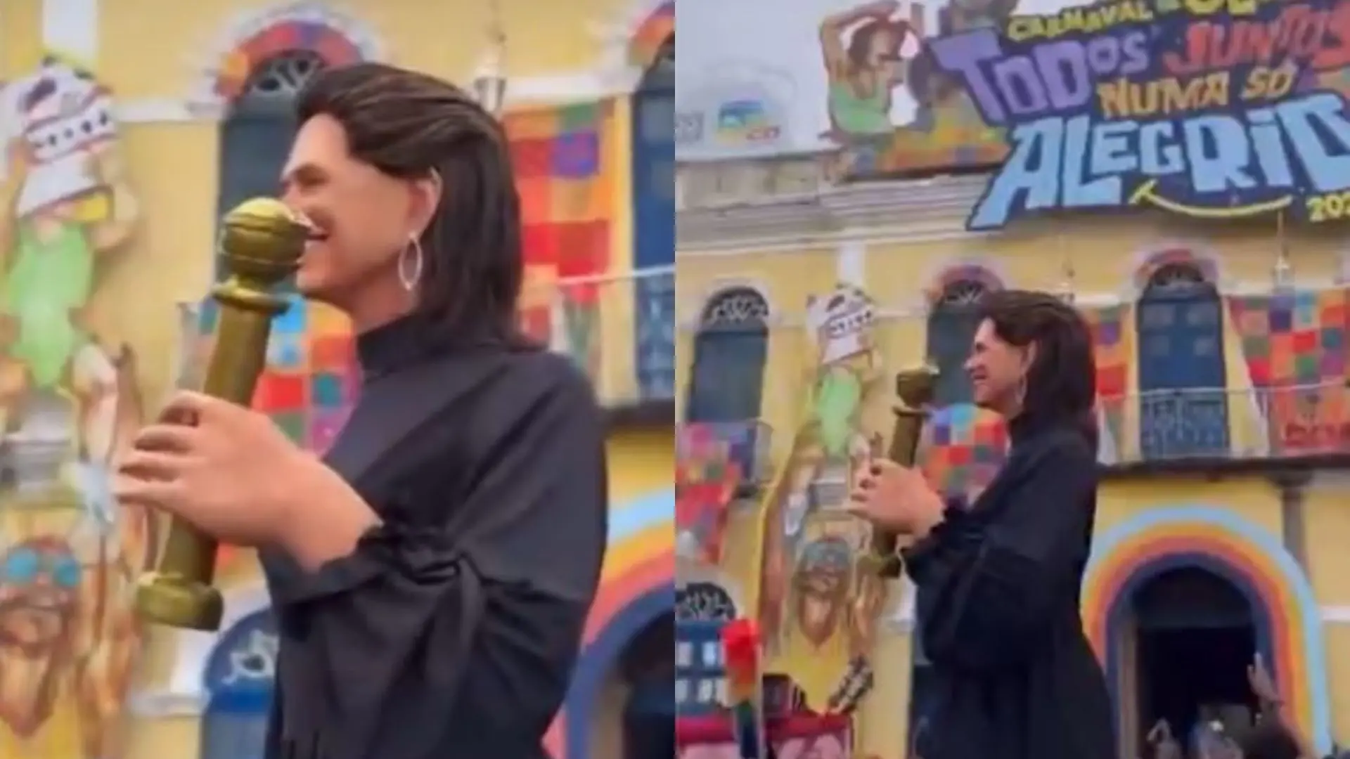 Imagem da notícia: Fernanda Torres ganha boneco gigante no Carnaval de Olinda