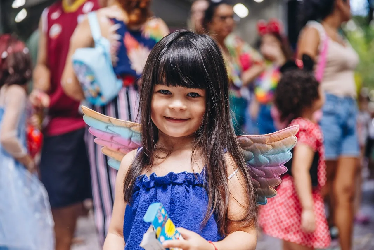Bianca escolheu a roupa de princesa-fada