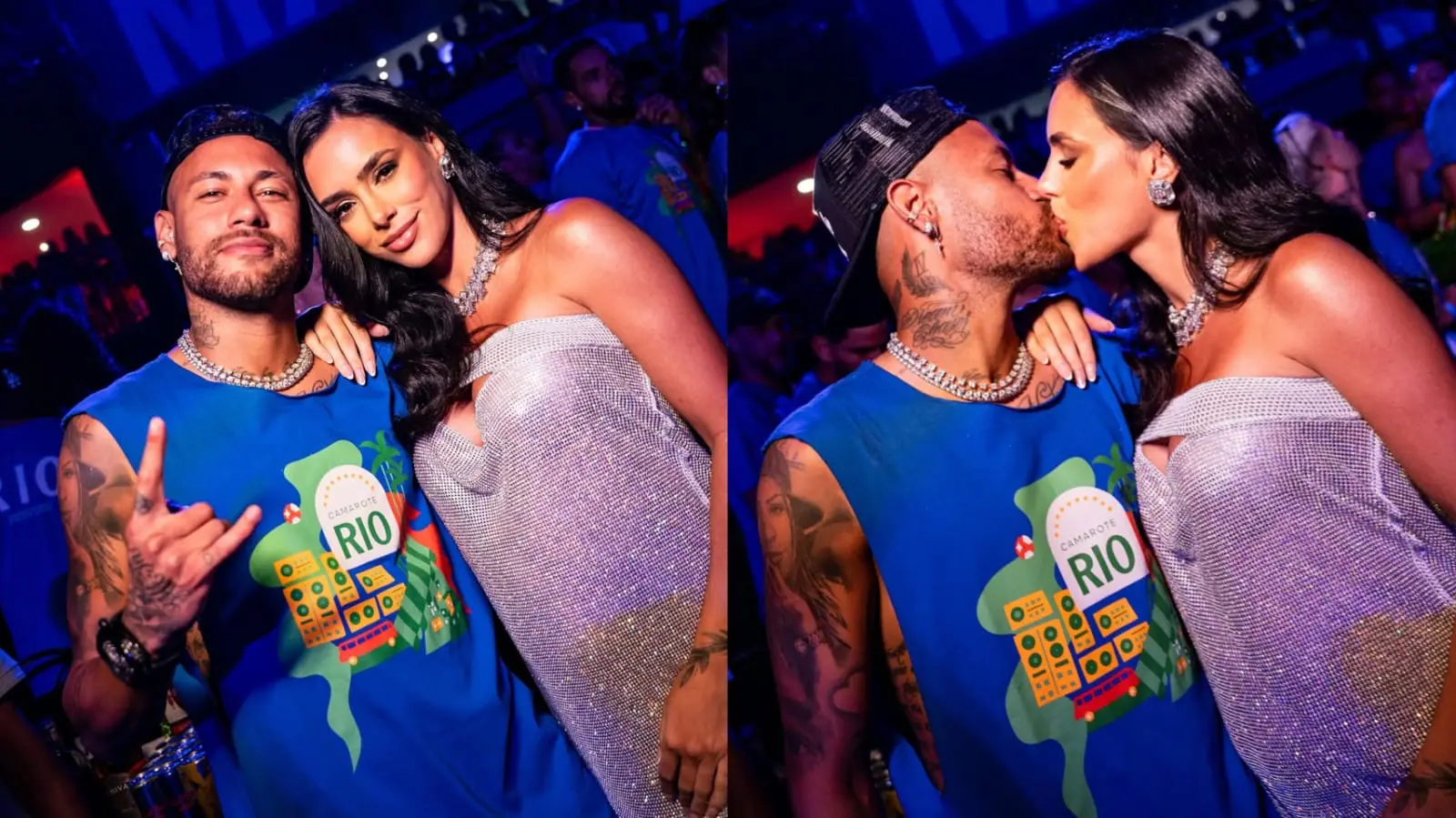 Imagem da notícia: Neymar e Bruna Biancardi trocam beijos e curtem desfiles na Sapucaí, no Rio de Janeiro