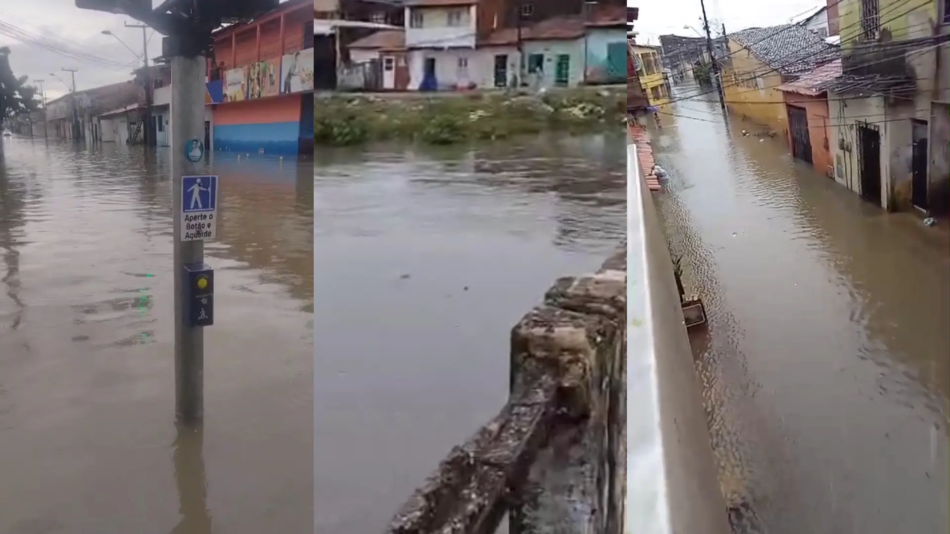 Imagem da notícia: Cheia do Rio Maranguapinho transborda canal e invade casas no Genibaú, em Fortaleza; vídeos