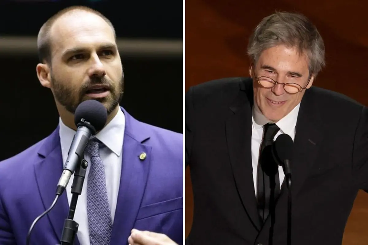 Imagem da notícia: Após vitória no Oscar, Eduardo Bolsonaro critica 'Ainda Estou Aqui' e chama Walter Salles de 'psicopata cínico'
