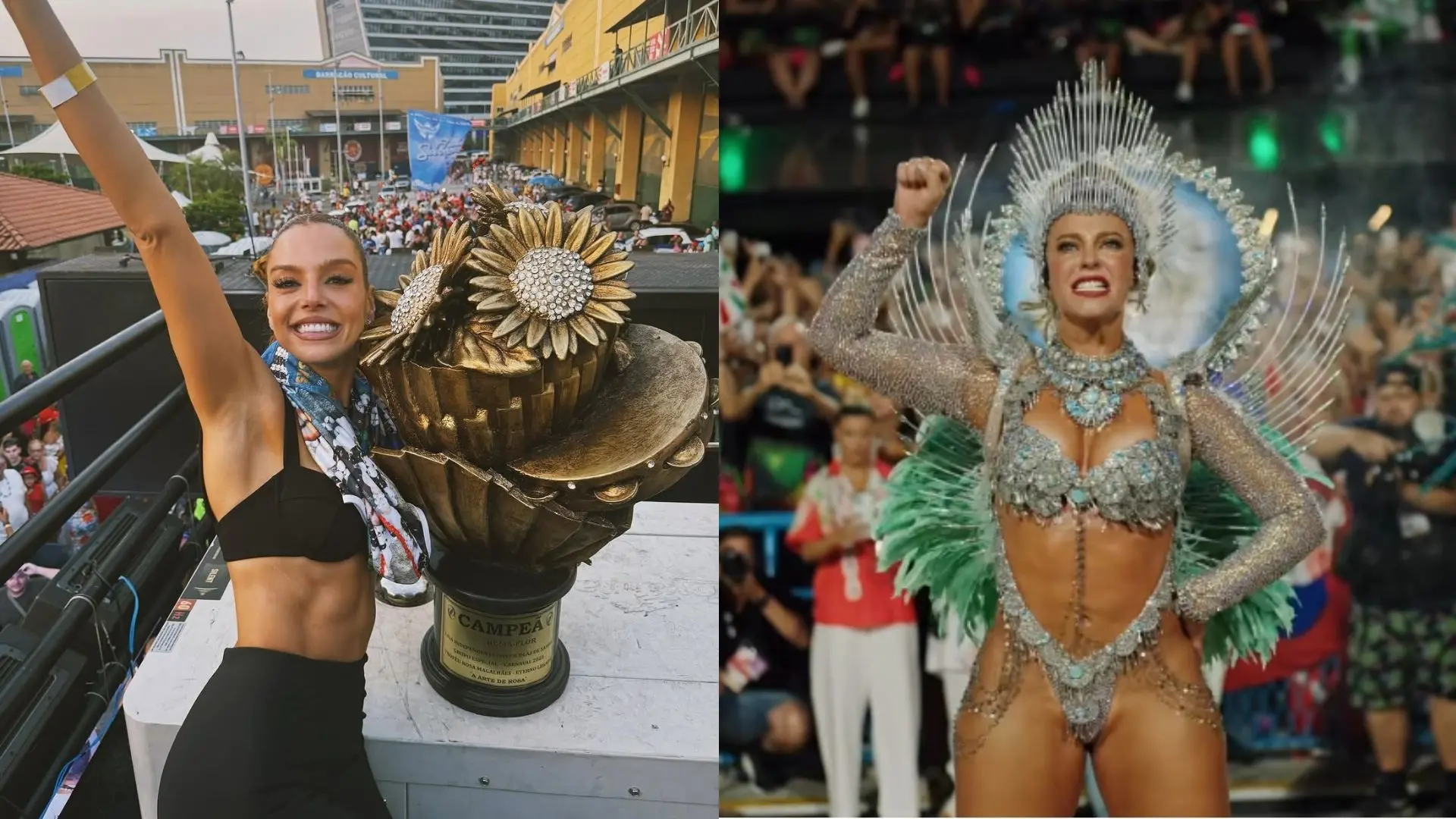 Imagem da notícia: Web aponta 'alfinetada' de Giovanna Lancellotti em Paolla Oliveira após desfile na Sapucaí