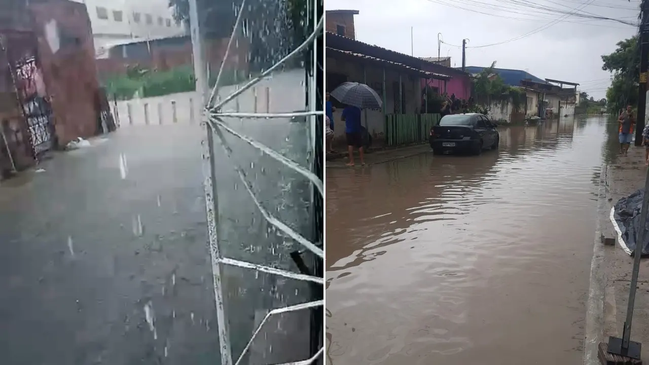 Imagem da notícia: Chuva intensa invade casas no bairro Santa Maria, em Fortaleza: 'As pessoas não dormem'