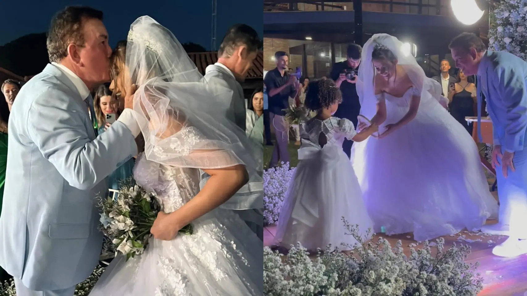 Imagem da notícia: Festa de casamento de Amado Batista e Calita Franciele impressiona em rancho de R$ 350 milhões; veja fotos
