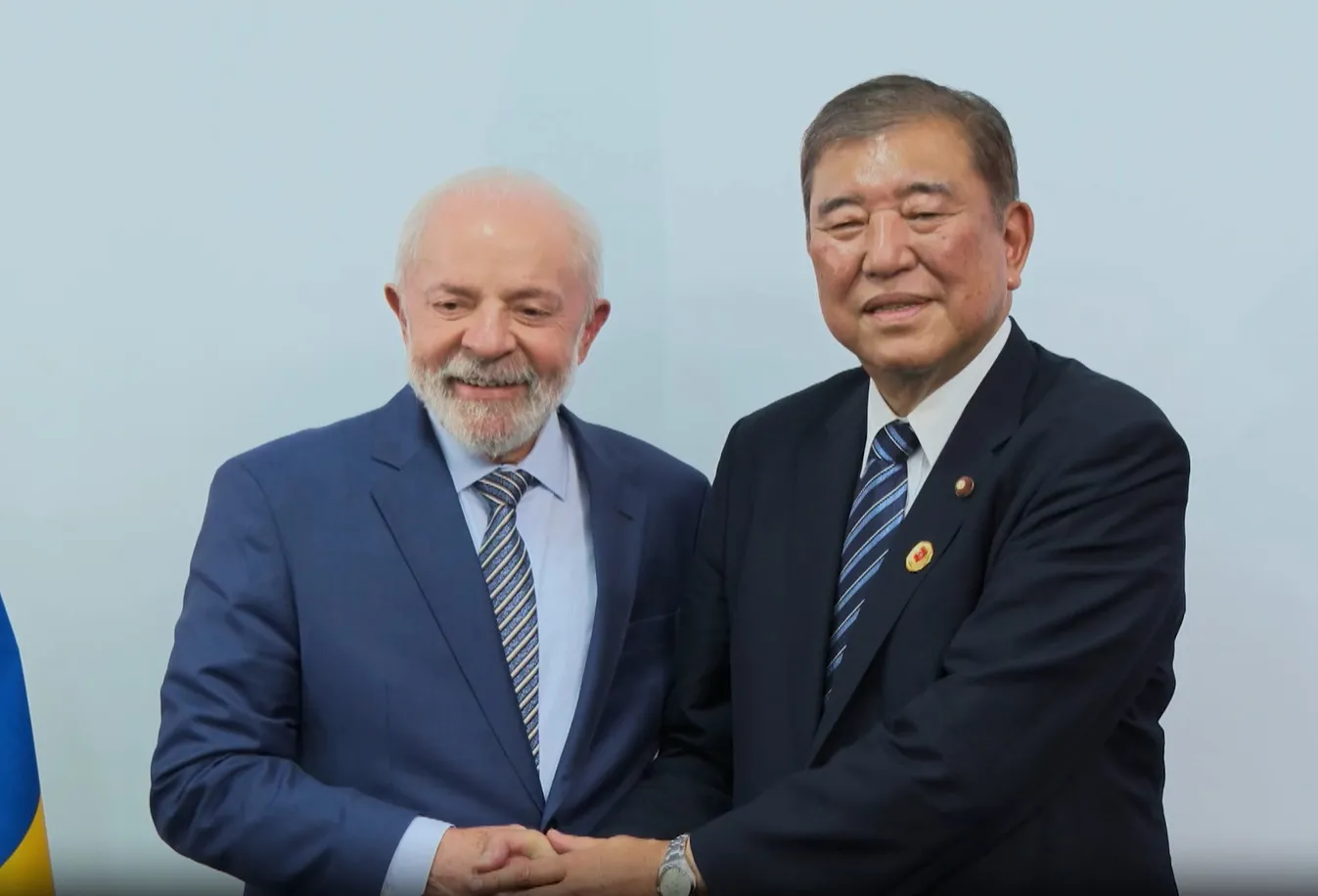 Presidente Lula em encontro com o primeiro-ministro do Japão, Shigeru Ishiba, em reunião do G20, em novembro de 2024, no Rio de Janeiro